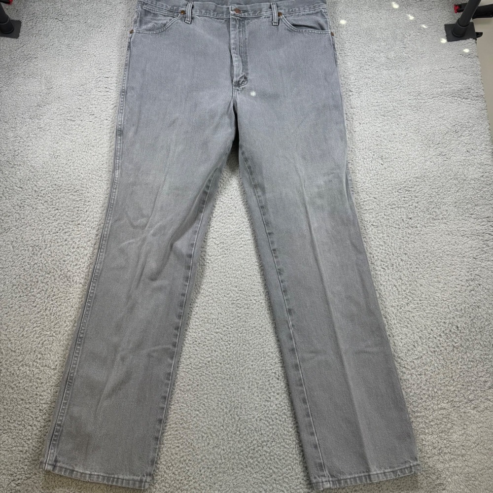 Wrangler 936CHG Mens 38x33‎ Charcoal Gray Slim Fit Cowboy Cut Straight Leg Jeans